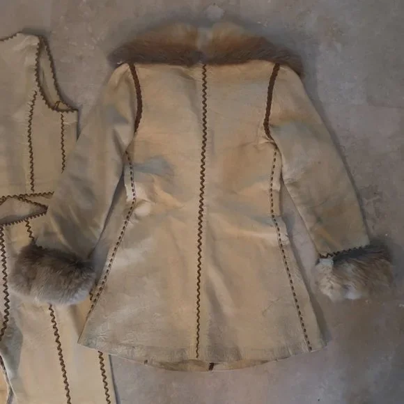 North Beach Leather Jacket, Vest, Pants 3 Piece Matching Set 70s Vintage Hippie - Picture 8 of 10